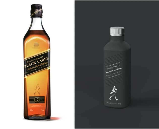 alcohol industry trends - ecofriendly johnnie walker paper bottle